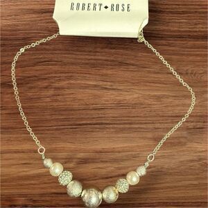 Robert Rose Gold and Silver Beaded Necklace